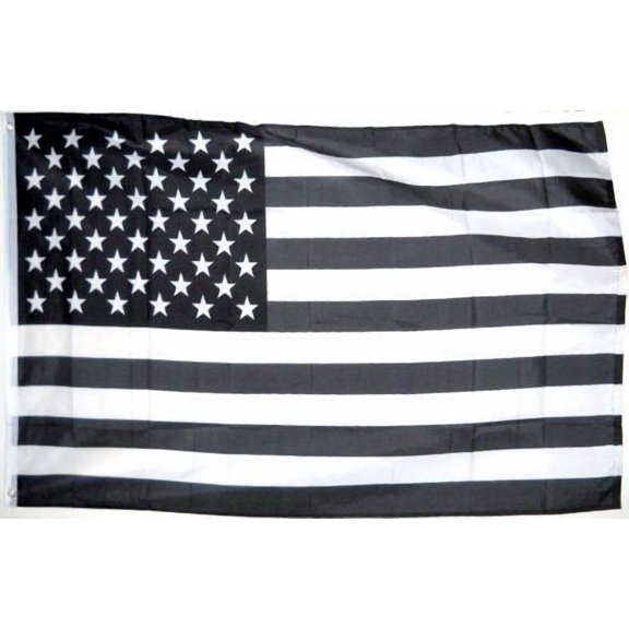 Trade Winds 3'x5' USA Black and White Flag Old Glory 3x5 American Tea Party Protest Distress