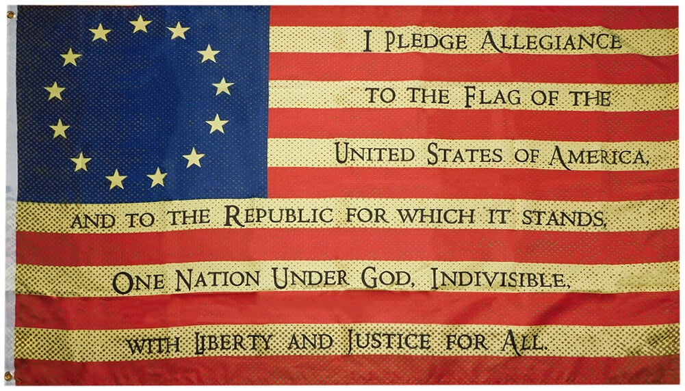 Trade Winds 3X5 Betsy Ross Pledge of Allegiance Vintage Tea Stained ...