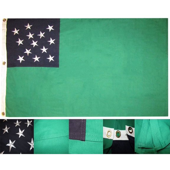 Trade Winds 3X5 Embroidered Sewn Green Mountain Boys 100% Cotton 3'x5' Flag Brass Grommets