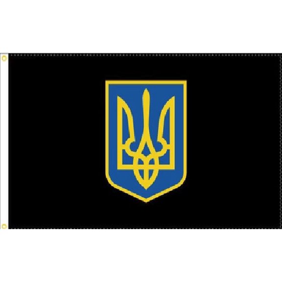 Trade Winds 3X5 UKRAINE TRIDENT ENSIGN TACTICAL BLACKOUT MILITARY FLAG BANNER GROMMETS 100D