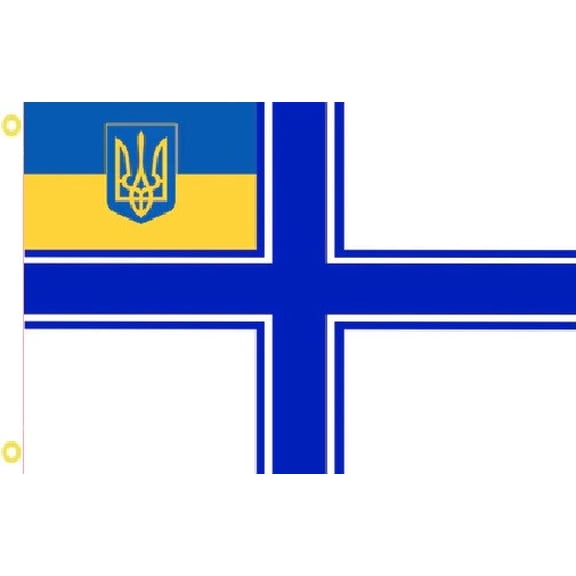 Trade Winds 3X5 UKRAINE TRIDENT NAVAL FLAG BANNER GROMMETS