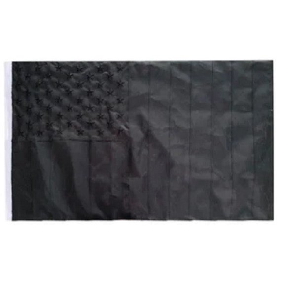 Trade Winds 3X5 US Civil Peace BLACKOUT TACTICAL Nylon 600D Embroidered Sewn USA Flag Banner