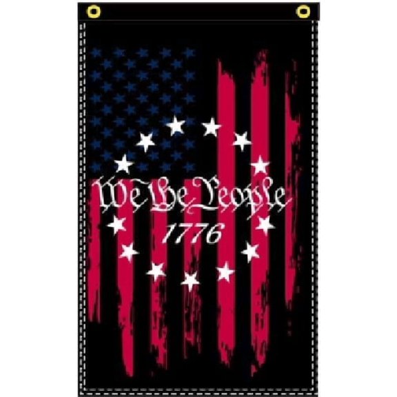 Trade Winds 3X5 WE THE PEOPLE 1776 BETSY ROSS VERTICAL SLEEVE AND GROMMETS FLAG BANNER 100D