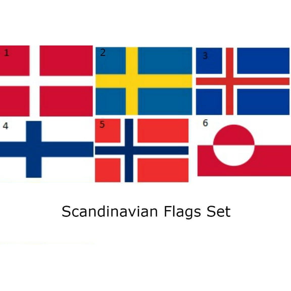 Trade Winds 3x5 3'x5' Wholesale Lot Set Scandinavian Countries 6 Flags Flag Set Polyester