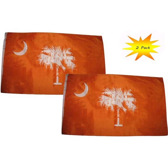 Trade Winds 3x5 3x5 Wholesale Set (2 Pack) South Carolina SC State Orange Flag Banner