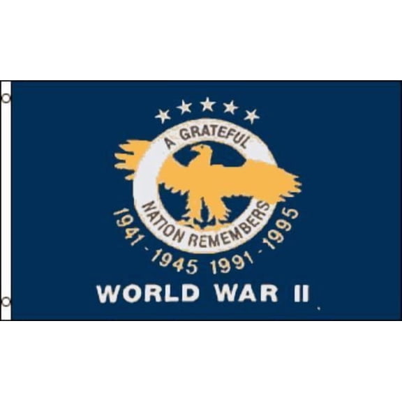 Trade Winds 3x5 American World War 2 WWII WW2 Memorial Veteran Flag 3'x5' Banner Grommets