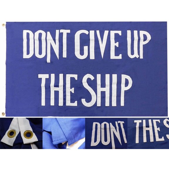 Trade Winds 3x5 Embroidered Commodore Perry Don't Give Up Ship #1 600D 2ply Nylon Flag 3'x5'