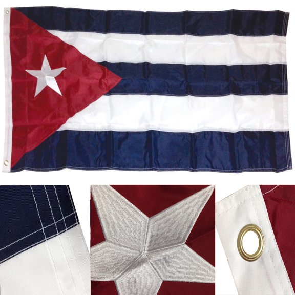Trade Winds 3x5 Embroidered Cuba Cuban 210D Sewn Nylon Flag 3'x5' Grommets HEAVY DUTY