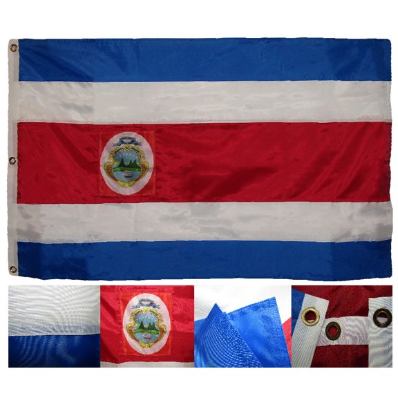 Trade Winds 3x5 Embroidered Sewn Costa Rica Country 300D Nylon Flag 3'x5' Banner