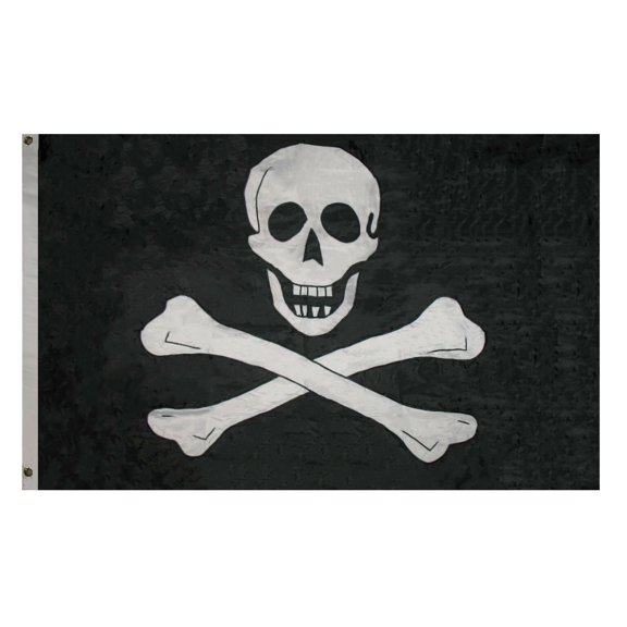 Trade Winds 3x5 Embroidered Sewn Jolly Roger Edward England Pirate 300-D Nylon 2ply Flag