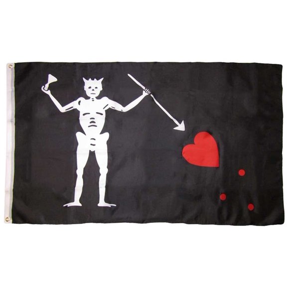 Trade Winds 3x5 MWS Blackbeard Pirate Polyester Heavy Duty Premium Flag 3'x5' Grommets