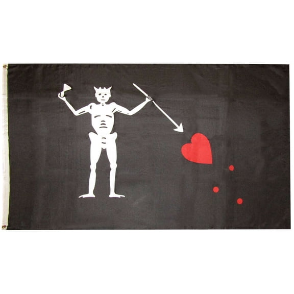 Trade Winds 3x5 Pirate Blackbeard Edward Teach 3'x5' Rough Tex 100D Oxford Poly Flag