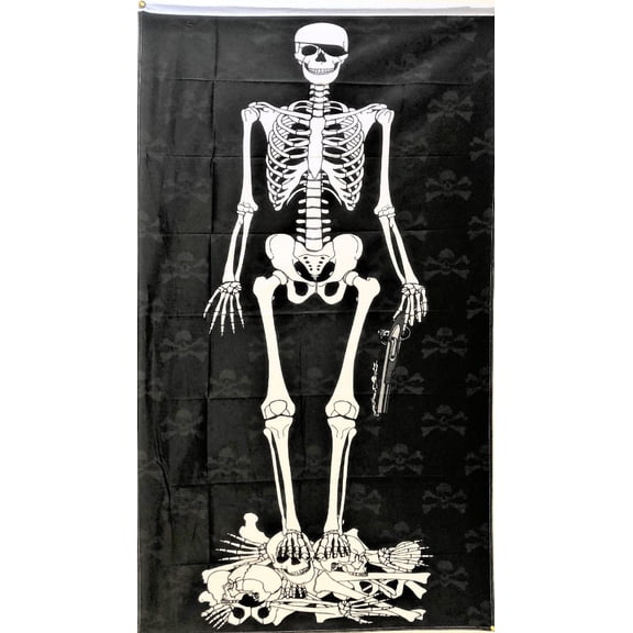 Trade Winds 3x5 Pirate Skeleton FLAG 5' x 3' Skull Skeleton Bones Pirate Halloween 100D