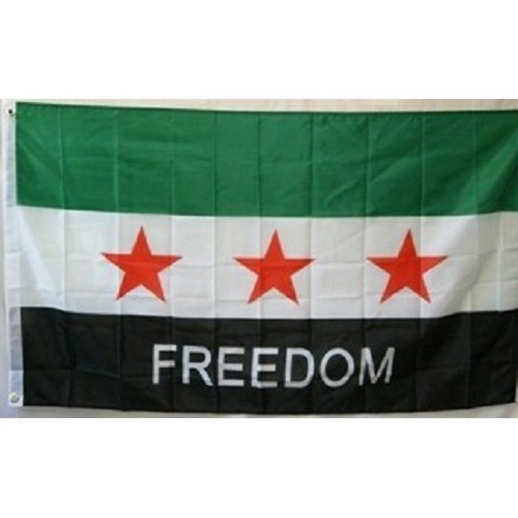 Trade Winds 3x5 SYRIAN FREEDOM FLAG, 3'x5' Syria 3 Star Free Army Kurds 3' x 5' Flag Banner