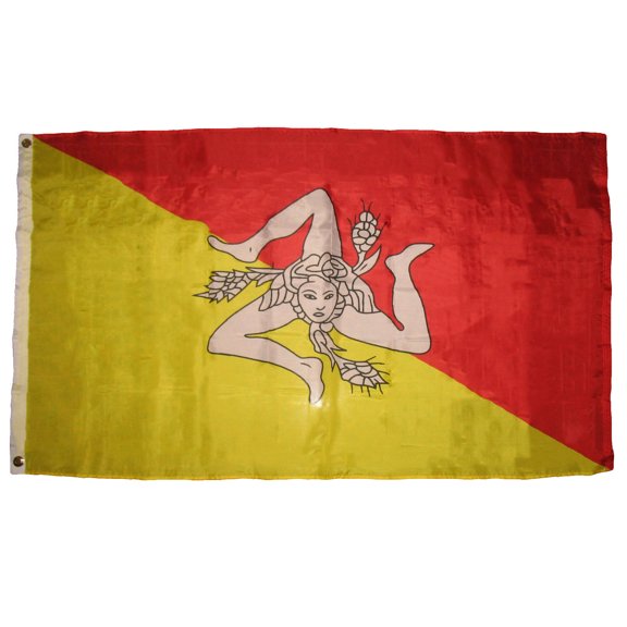 Trade Winds 3x5 Sicily Flag 3'x5' Sicilian Nylon / Poly Blend Banner Grommets Fade Resistant
