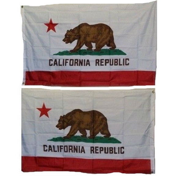 Trade Winds 3x5 State of California Republic CA 2 Faced Double Sided 2-ply Polyester Flag