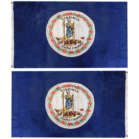 Trade Winds 3x5 State of Virginia 2 Faced 2-ply DOUBLE SIDED Wind Resistant Flag 3x5ft