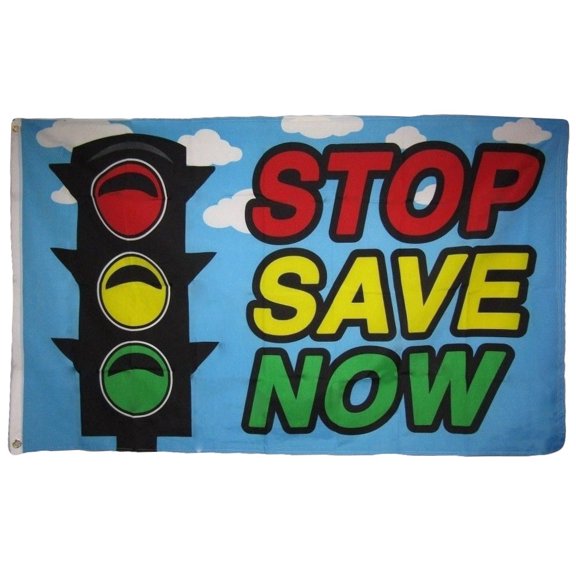 Trade Winds 3x5 Stop Save Now Sign Stop Light Premium Flag 3'x5' House Banner Grommets