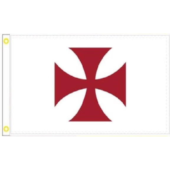 Trade Winds 3x5 Templar Knights Legend RED CROSS WHITE Flag Banner Brass Grommets 100D