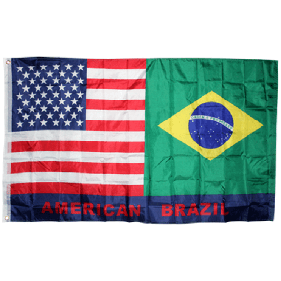 Trade Winds 3x5 USA American Brasil Brazil Friendship Combination Flag 3'x5' Banner Grommets