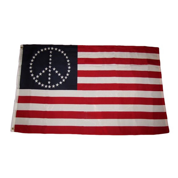 Trade Winds 3x5 USA American Small Stars Peace Symbol Premium Flag 3'x5' Banner Grommets
