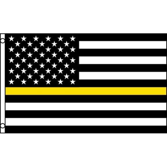 Trade Winds 3x5 USA Thin Yellow Line American Flag Security Guard Loss Prevention Tow Truck