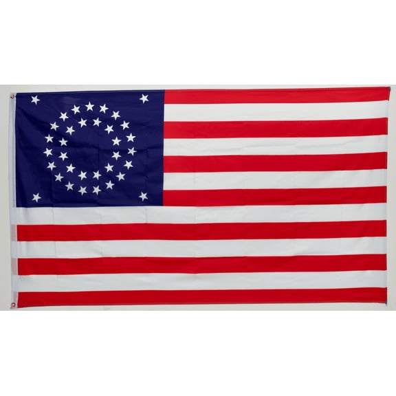 Trade Winds 3x5 USA Union Civil War Circular Flag 35 Star Circle American Flag 100D