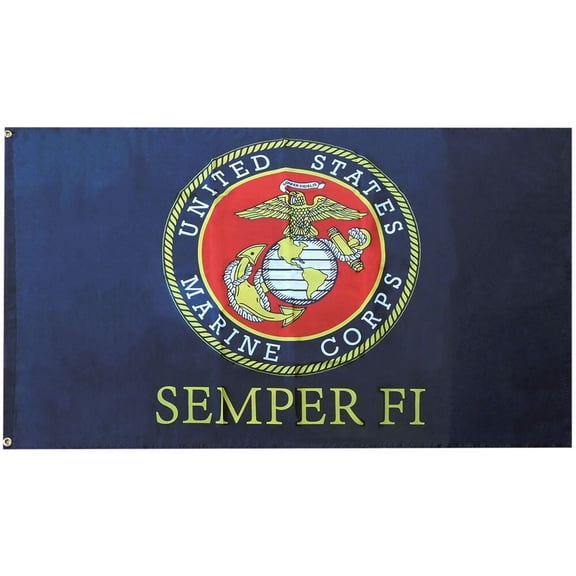 Trade Winds 3x5 United States Marine Corps Semper Fi Black 100D OFFICIALLY LICENSED Flag