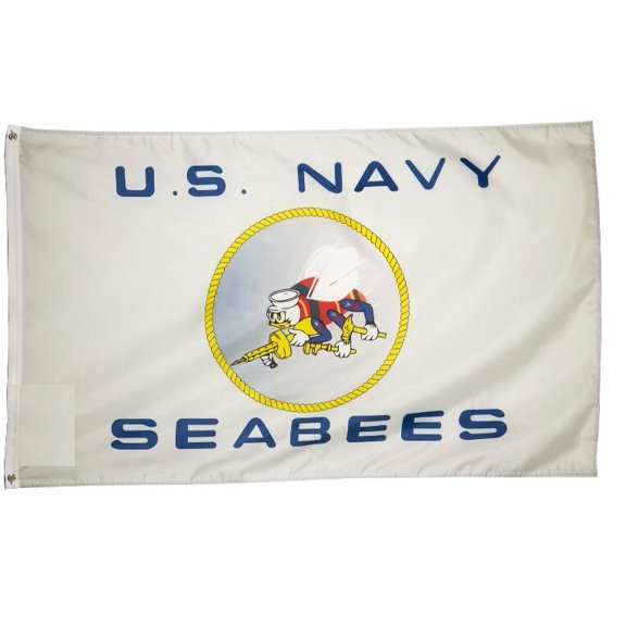 Trade Winds 3x5FT US Seabees Flag Banner Military Ship Veteran USA 100D