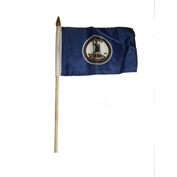 Trade Winds 6x9 6"x9" State of Virginia Stick Flag wood Staff