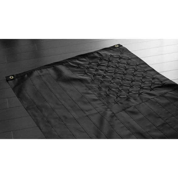 Trade Winds All Black American HUGE Flag 3X5 ft 600D Embroidered US USA Blackout Tactical