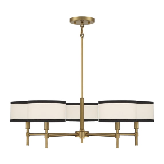 Trade Winds Andrew 5-Light Chandelier in Natural Brass