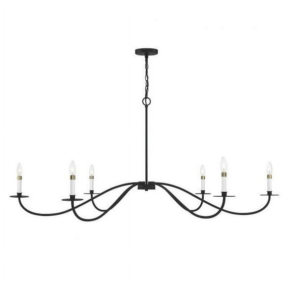 Trade Winds Arise 6-Light Chandelier in Matte Black