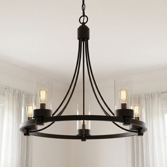 Trade Winds Ashland 5-Light Chandelier in Matte Black