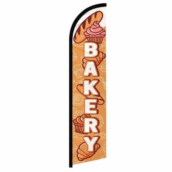 Trade Winds Bakery White Windless Full Sleeve Feather Advertising Bakery Food Banner Flag