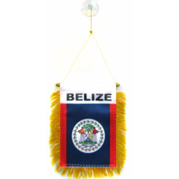 Trade Winds Belize Mini Flag 4"x6" Window Banner w/ suction cup 100D