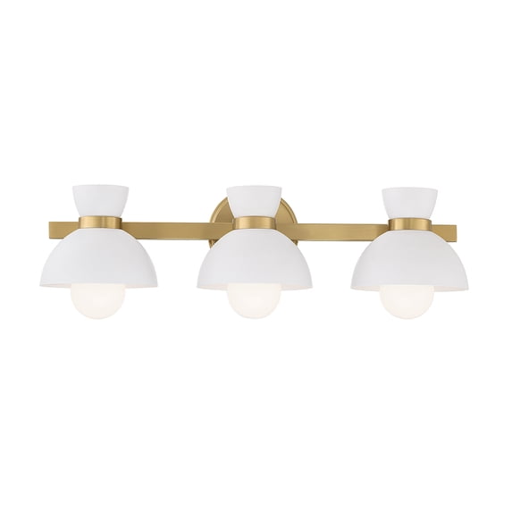 Trade Winds Bonnie 3-Light Bathroom Vanity Light in Natural Brass