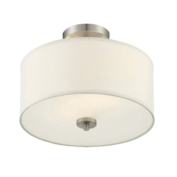 Trade Winds Cassie 2-Light Semi-Flush Mount Ceiling Light in Brushed Nickel