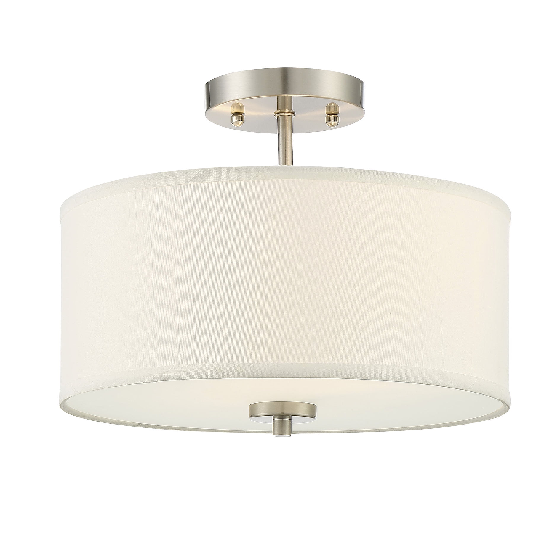 Trade Winds Cassie 2-Light Semi-Flush Mount Ceiling Light in Brushed Nickel