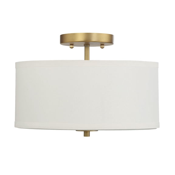 Trade Winds Cassie 2-Light Semi-Flush Mount Ceiling Light in Natural Brass