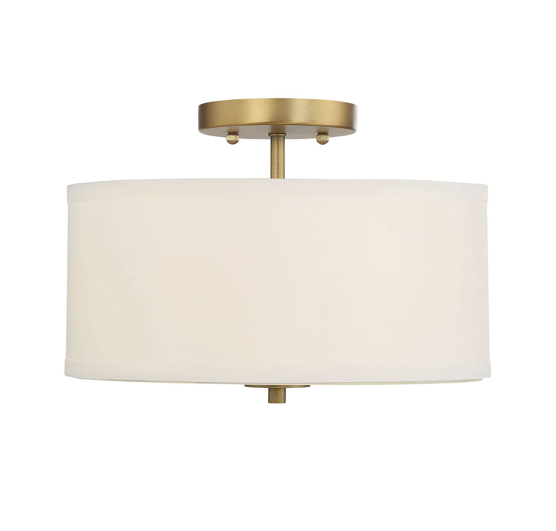 Trade Winds Cassie 2-Light Semi-Flush Mount Ceiling Light in Natural Brass