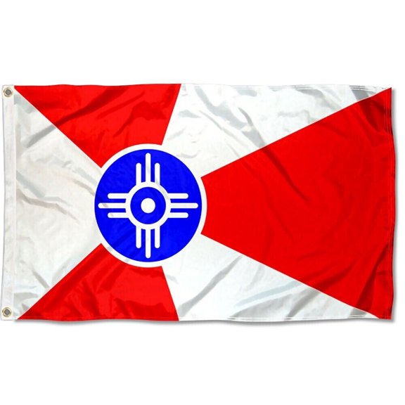 Trade Winds City of Wichita Flag for Flagpole Official American City Government Banner 3'x5'