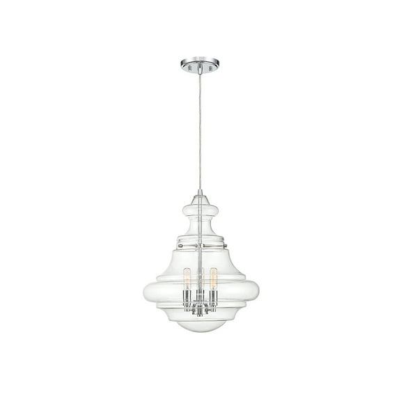 Trade Winds Clara Vintage Glass Pendant Light in Chrome