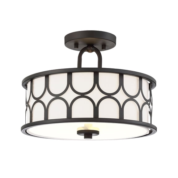 Trade Winds Courtland Semi-Flush Mount Ceiling Light in Oil Rubbed Bronze