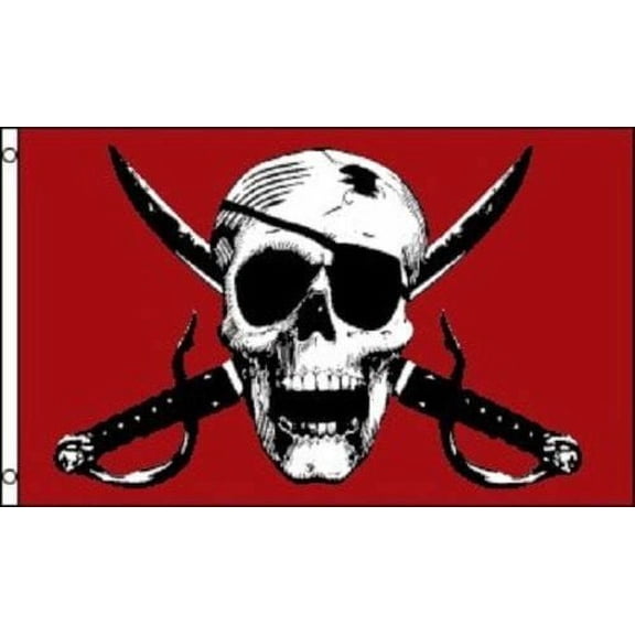 Trade Winds Crimson Pirate Flag Ship Banner Skull Sword Pennant 3x5 Jolly Roger New