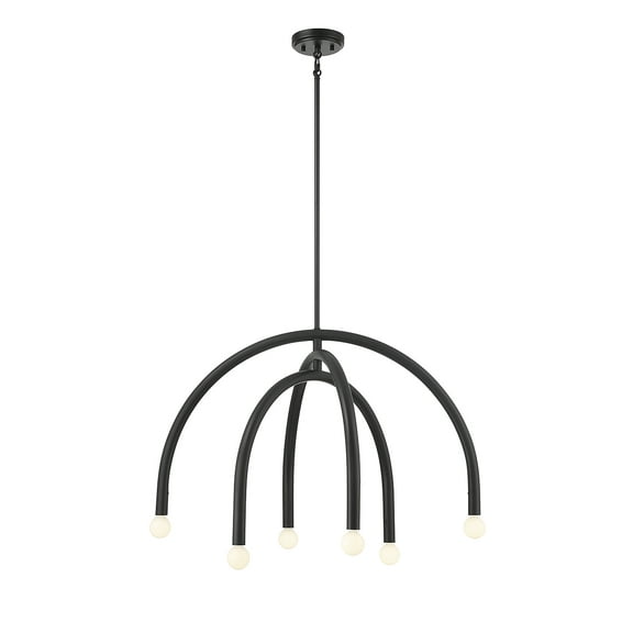 Trade Winds Cynthia 6-Light Chandelier in Matte Black