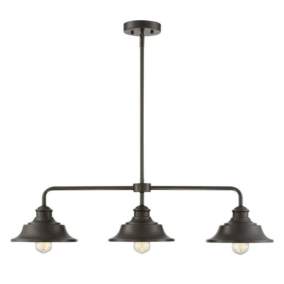 Trade Winds Davenport 3-Light Linear Chandelier in Oil Rubbed Bronze