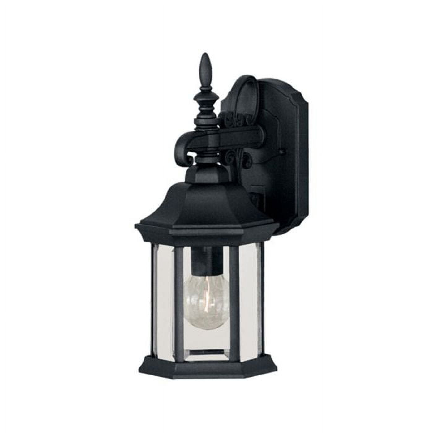 Declan Black Outdoor Wall Lantern with Clear Glass Panels