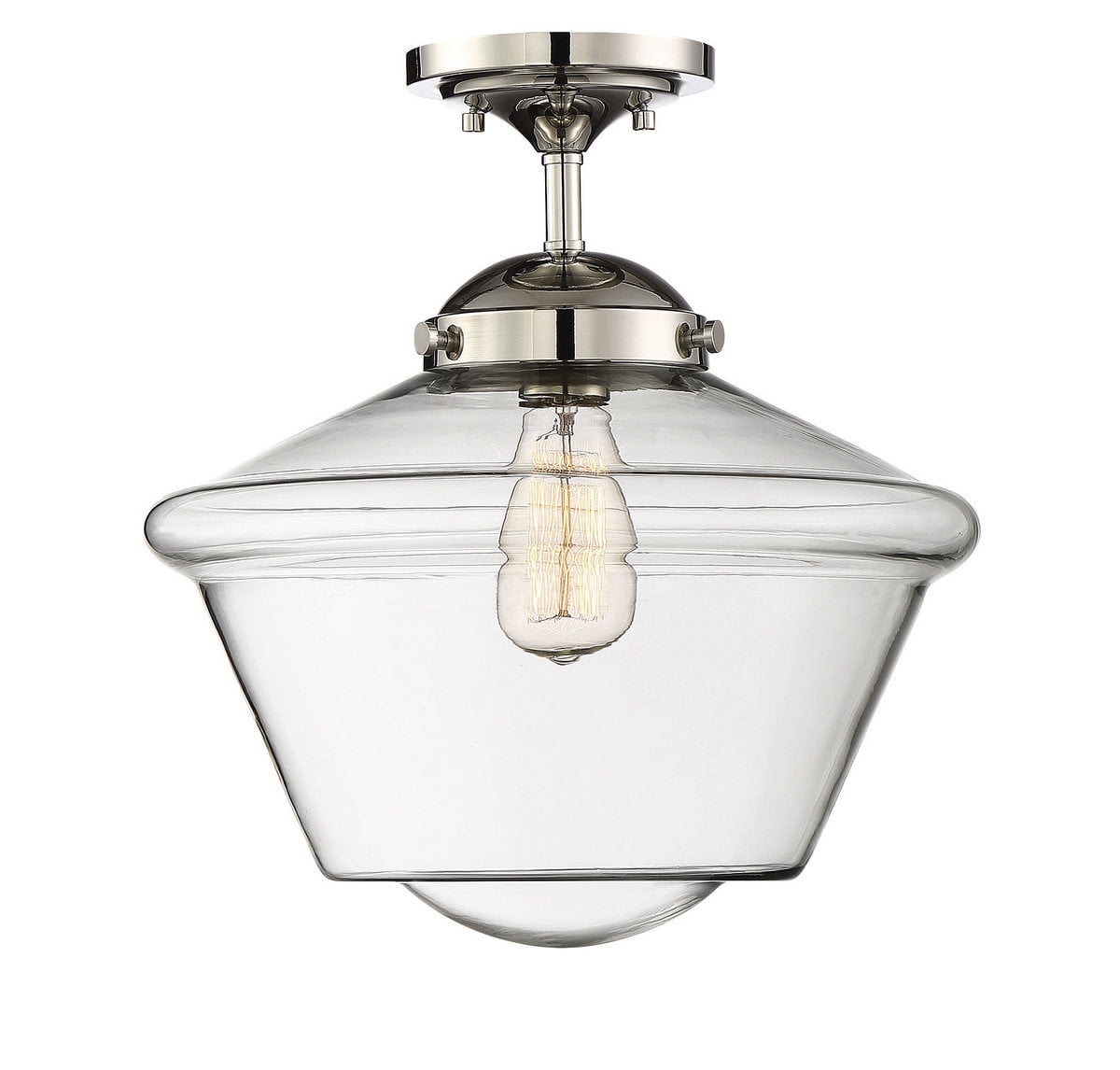 Trade Winds Dorothy Schoolhouse Semi-Flush Mount Ceiling Light in Polished Nickel