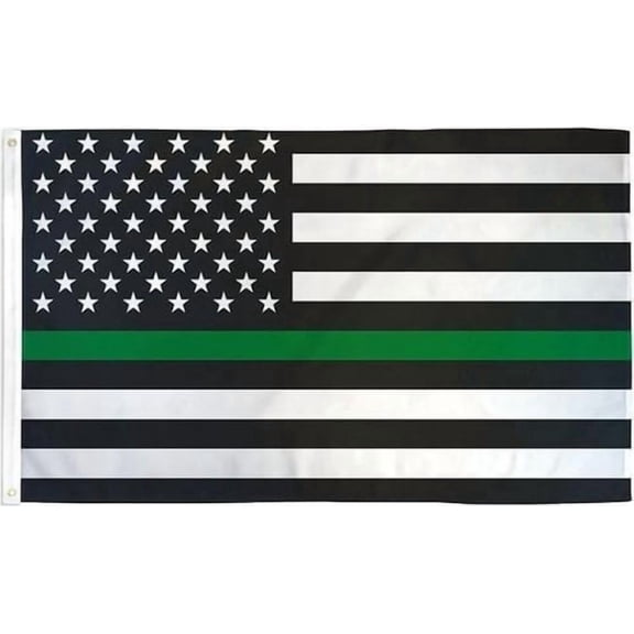 Trade Winds Durable 3x5FT Thin Green Line Military Flag 100D Polyester USA American 100D